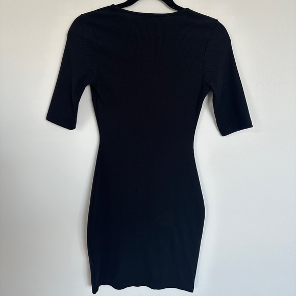 Fore Womens Crystal Ladder Stitch Mini Sweater dress in Black Size XS - Picture 6 of 8